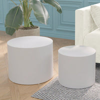 Round Nesting Coffee Tables Set of 2 for Small Spaces No Assembly Required Living Room Accent Tables 19 and 15 Inches