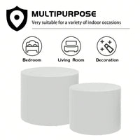 Round Nesting Coffee Tables Set of 2 for Small Spaces No Assembly Required Living Room Accent Tables 19 and 15 Inches