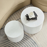 Round Nesting Coffee Tables Set of 2 for Small Spaces No Assembly Required Living Room Accent Tables 19 and 15 Inches