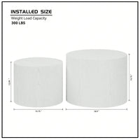 Round Nesting Coffee Tables Set of 2 for Small Spaces No Assembly Required Living Room Accent Tables 19 and 15 Inches