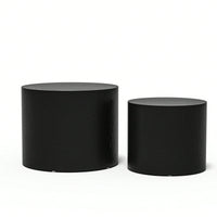 Round Nesting Coffee Tables Set of 2 for Small Spaces No Assembly Required Living Room Accent Tables 19 and 15 Inches