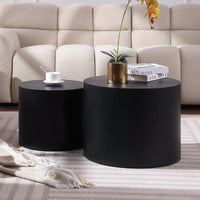 Round Nesting Coffee Tables Set of 2 for Small Spaces No Assembly Required Living Room Accent Tables 19 and 15 Inches