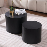 Round Nesting Coffee Tables Set of 2 for Small Spaces No Assembly Required Living Room Accent Tables 19 and 15 Inches