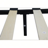 King Size Upholstered Platform Bed Frame With Button Tufted Linen Fabric Headboard, No Box Spring Needed, Wood Slat Support, Easy Assembly