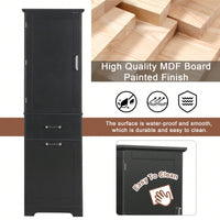 Tall Freestanding Bathroom Storage Cabinet with Adjustable Shelves and Drawers for Organizing Essentials