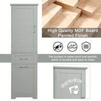 Tall Freestanding Bathroom Storage Cabinet with Adjustable Shelves and Drawers for Organizing Essentials