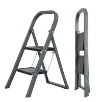 Sturdy 2 Step Ladder with Anti-Slip Pedal 330lbs Capacity Space Saving Design for Home Kitchen Office