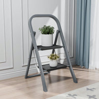 Sturdy 2 Step Ladder with Anti-Slip Pedal 330lbs Capacity Space Saving Design for Home Kitchen Office
