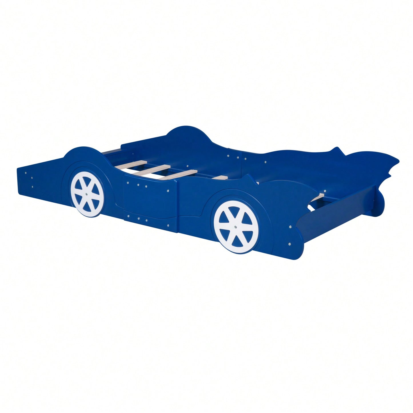 Twin Size Race Car-Shaped Platform Bed With Wheels