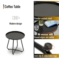 3 Piece Patio Furniture Set, Small Outdoor Wicker Rattan Chairs With Round Table For Balcony, Porch, Garden, Backyard, Lawn