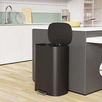 13.2 Gallon/50L Kitchen Foot Pedal Operated Soft Close Trash Can - Stainless Steel Ellipse Bustbin