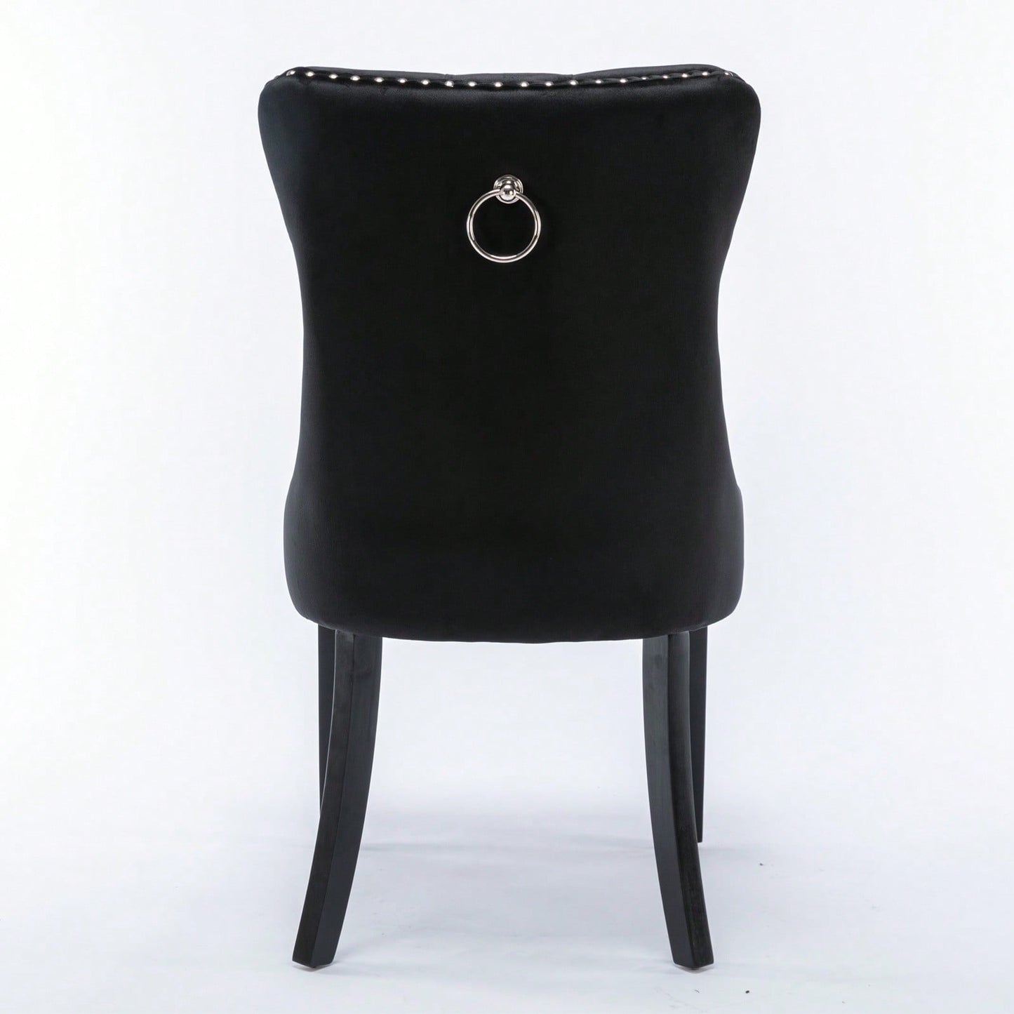 Modern, High-End Tufted Solid Wood Contemporary Velvet Upholstered Dining Chair With Wood Legs Nailhead Trim 2-Pcs Set