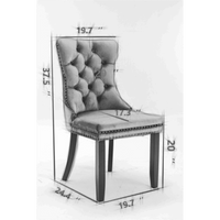 Modern, High-End Tufted Solid Wood Contemporary Velvet Upholstered Dining Chair With Wood Legs Nailhead Trim 2-Pcs Set