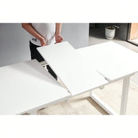 Modern Space Saving Kitchen Table For Living Room, Extendable Dining Table With Metal Leg