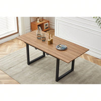 Modern Space Saving Kitchen Table For Living Room, Extendable Dining Table With Metal Leg