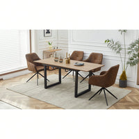 Modern Space Saving Kitchen Table For Living Room, Extendable Dining Table With Metal Leg