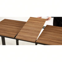 Modern Space Saving Kitchen Table For Living Room, Extendable Dining Table With Metal Leg