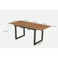 Modern Space Saving Kitchen Table For Living Room, Extendable Dining Table With Metal Leg
