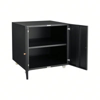 Black 2 Door Steel Copier Stand Mobile Pedestal File Printer Stand