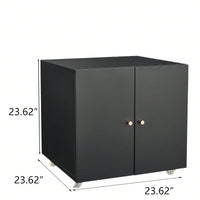 Black 2 Door Steel Copier Stand Mobile Pedestal File Printer Stand