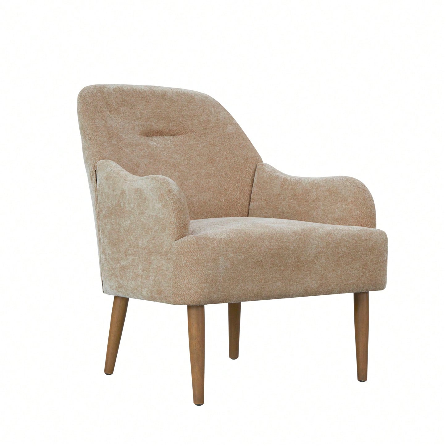 Stylish Chenille Accent Armchair with Wood Legs for Living Room Bedroom or Office Easy Assembly