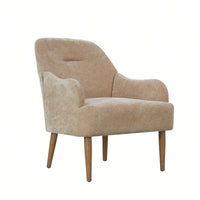 Stylish Chenille Accent Armchair with Wood Legs for Living Room Bedroom or Office Easy Assembly
