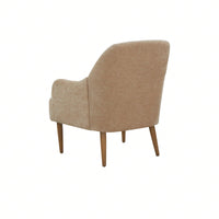 Stylish Chenille Accent Armchair with Wood Legs for Living Room Bedroom or Office Easy Assembly