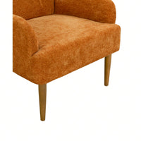 Stylish Chenille Accent Armchair with Wood Legs for Living Room Bedroom or Office Easy Assembly