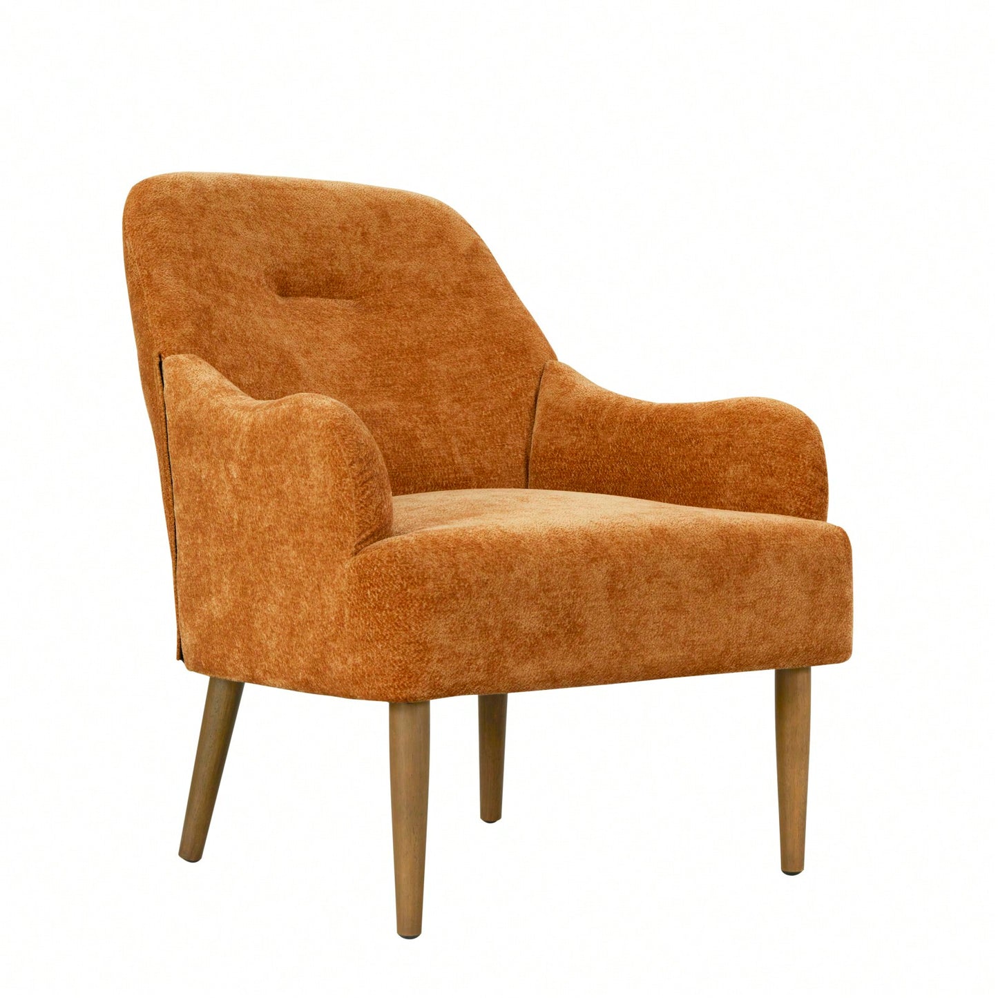Stylish Chenille Accent Armchair with Wood Legs for Living Room Bedroom or Office Easy Assembly
