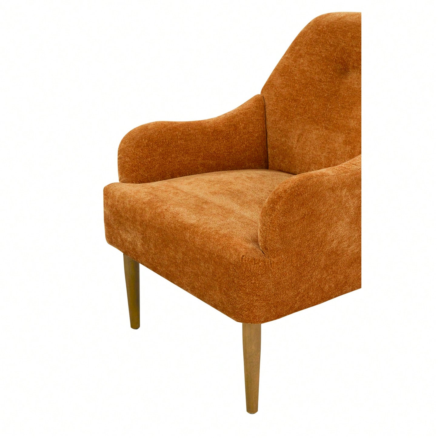 Stylish Chenille Accent Armchair with Wood Legs for Living Room Bedroom or Office Easy Assembly