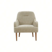 Stylish Chenille Accent Armchair with Wood Legs for Living Room Bedroom or Office Easy Assembly