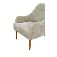 Stylish Chenille Accent Armchair with Wood Legs for Living Room Bedroom or Office Easy Assembly