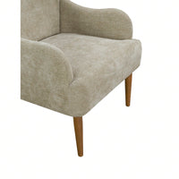Stylish Chenille Accent Armchair with Wood Legs for Living Room Bedroom or Office Easy Assembly