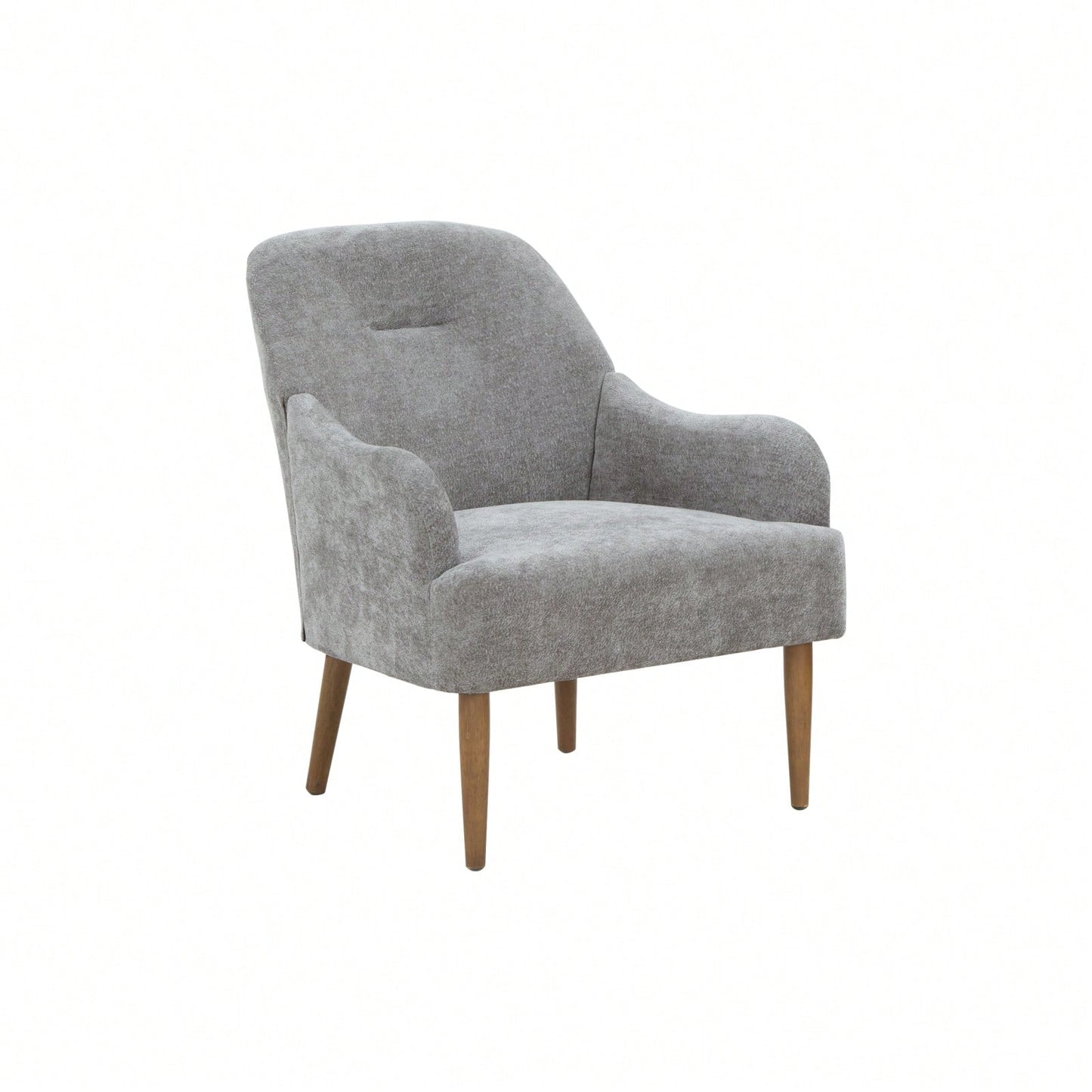 Stylish Chenille Accent Armchair with Wood Legs for Living Room Bedroom or Office Easy Assembly
