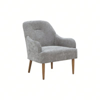 Stylish Chenille Accent Armchair with Wood Legs for Living Room Bedroom or Office Easy Assembly