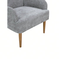 Stylish Chenille Accent Armchair with Wood Legs for Living Room Bedroom or Office Easy Assembly