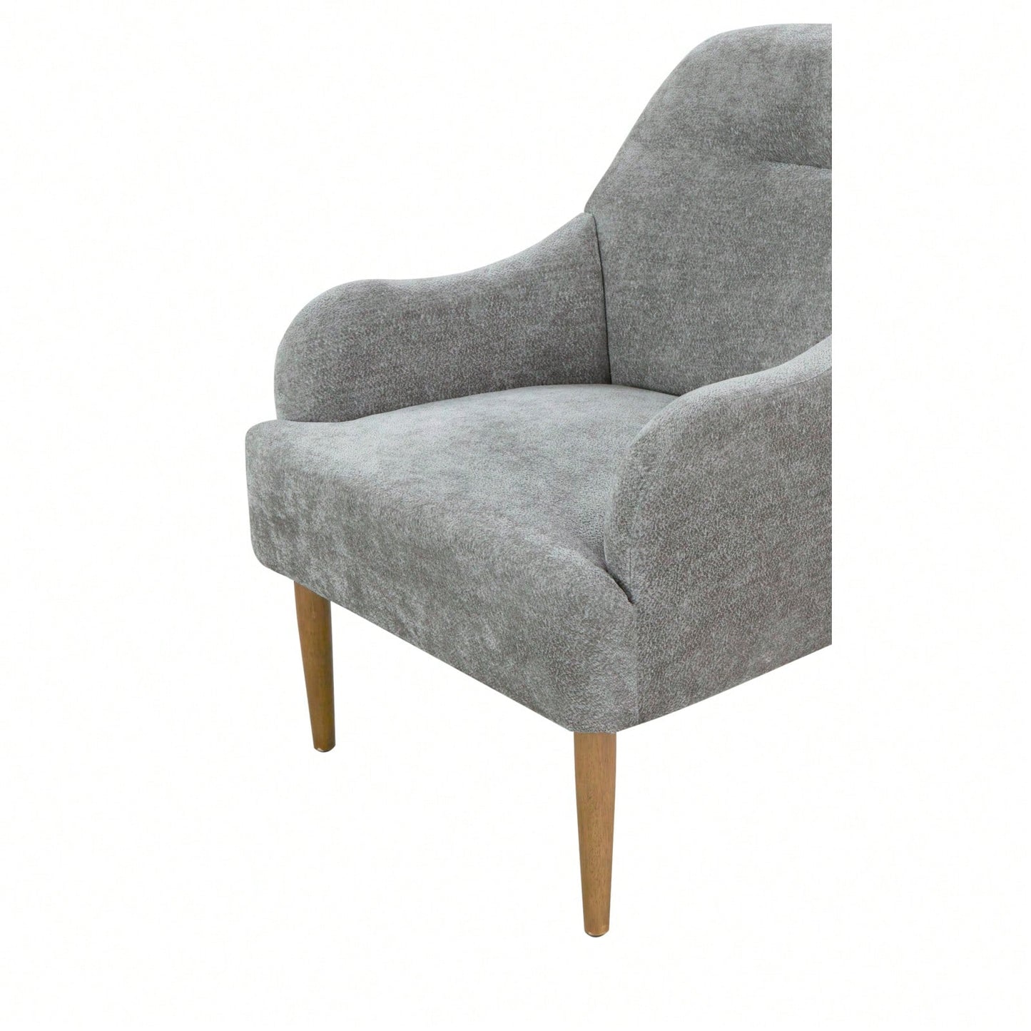 Stylish Chenille Accent Armchair with Wood Legs for Living Room Bedroom or Office Easy Assembly