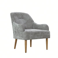 Stylish Chenille Accent Armchair with Wood Legs for Living Room Bedroom or Office Easy Assembly
