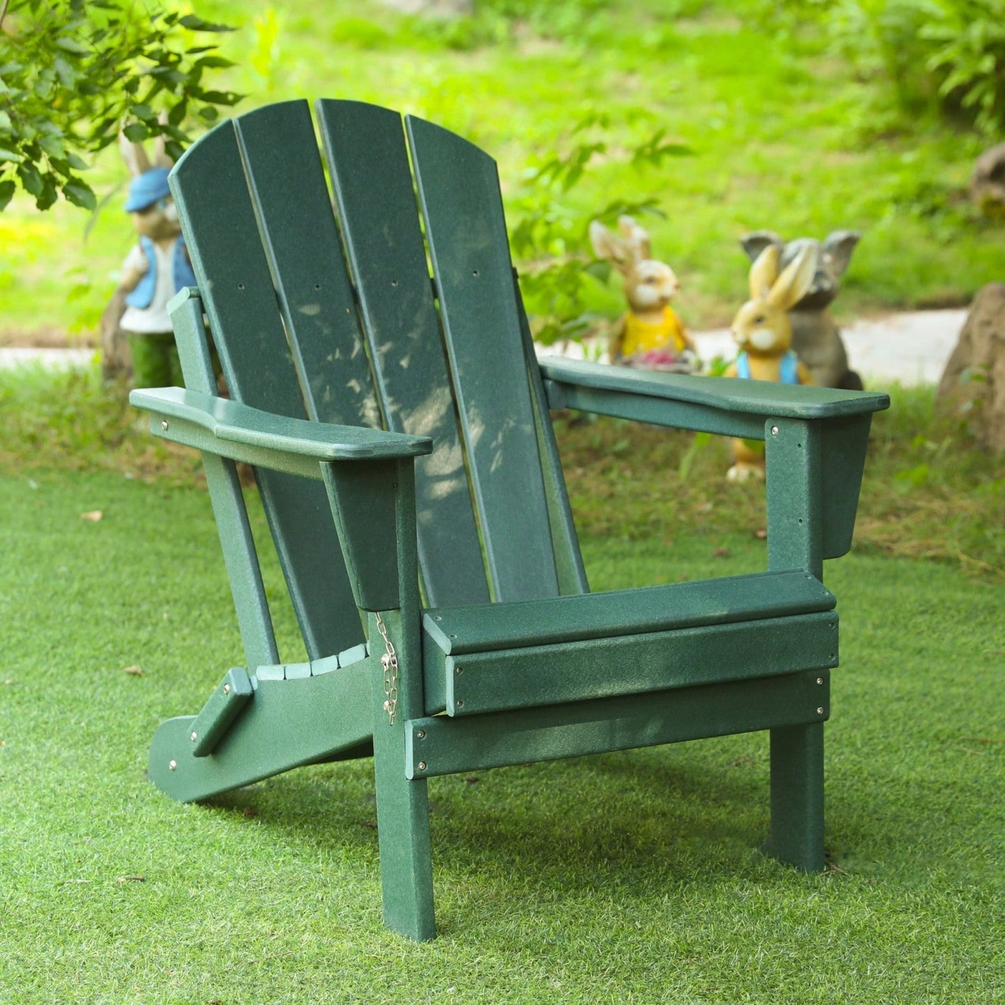 Folding Adirondack Chair, Stackable Arm Rest Ergonomic HDPE All-Weather Adirondack Chair