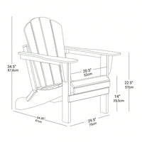 Folding Adirondack Chair, Stackable Arm Rest Ergonomic HDPE All-Weather Adirondack Chair