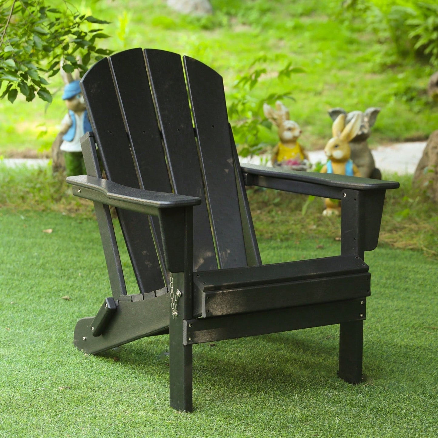 Folding Adirondack Chair, Stackable Arm Rest Ergonomic HDPE All-Weather Adirondack Chair