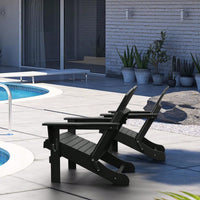 Folding Adirondack Chair, Stackable Arm Rest Ergonomic HDPE All-Weather Adirondack Chair