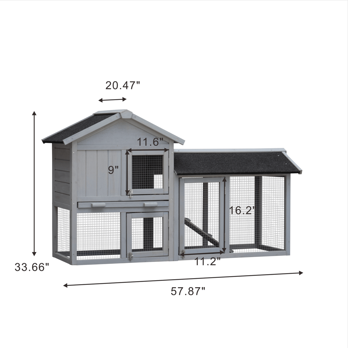 Outdoor Rabbit Hutch Bunny Cage Indoor,Extensible Chicken Coop With Large Run Space - No Leak Plastic Tray