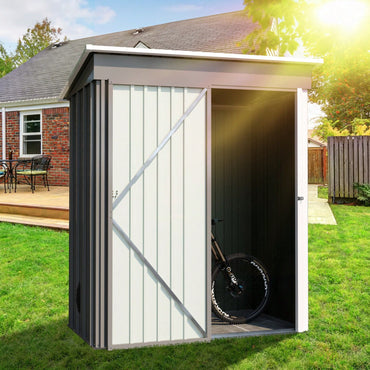 5*3FT Outdoor Storage Shed ,Tool Shed With Sloping Roof And Lockable Door,Metal Shed For Backyard Garden Patio Lawn