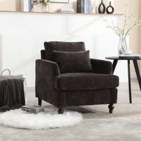 Mid Century Modern Tufted Accent Armchair Solid Wood Frame Lounge Chair for Living Room and Bedroom