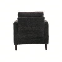 Mid Century Modern Tufted Accent Armchair Solid Wood Frame Lounge Chair for Living Room and Bedroom