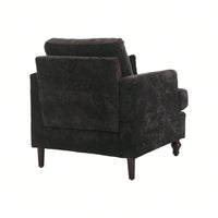 Mid Century Modern Tufted Accent Armchair Solid Wood Frame Lounge Chair for Living Room and Bedroom