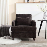 Mid Century Modern Tufted Accent Armchair Solid Wood Frame Lounge Chair for Living Room and Bedroom