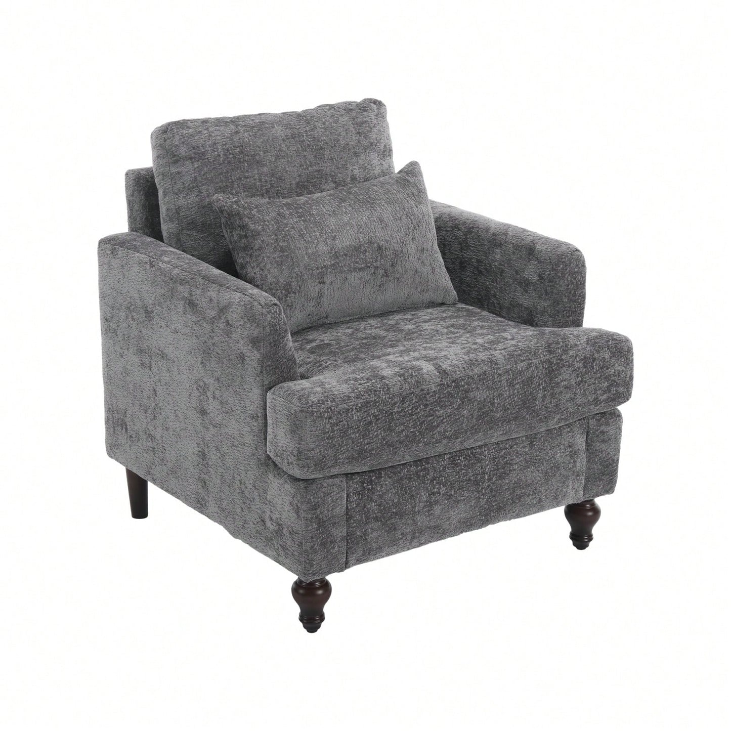 Mid Century Modern Tufted Accent Armchair Solid Wood Frame Lounge Chair for Living Room and Bedroom