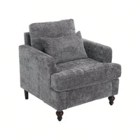 Mid Century Modern Tufted Accent Armchair Solid Wood Frame Lounge Chair for Living Room and Bedroom